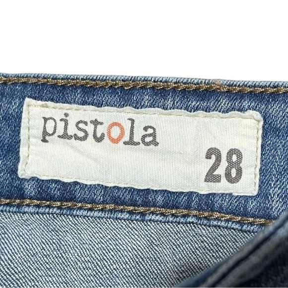 Pistola Blue Distressed Ankle Zip Size 28 - Picture 3 of 12